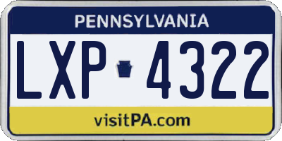 PA license plate LXP4322