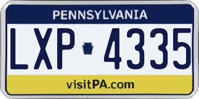 PA license plate LXP4335