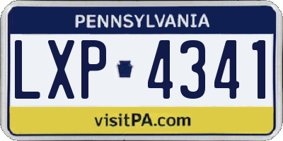 PA license plate LXP4341