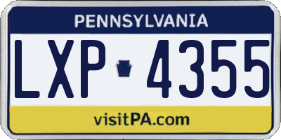 PA license plate LXP4355