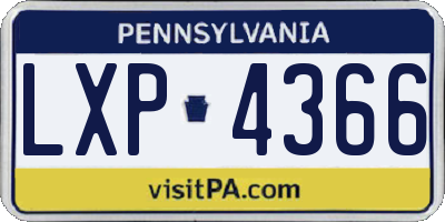 PA license plate LXP4366