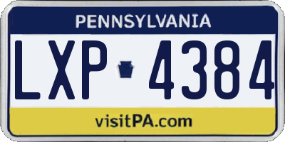 PA license plate LXP4384