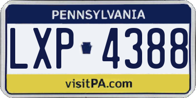 PA license plate LXP4388