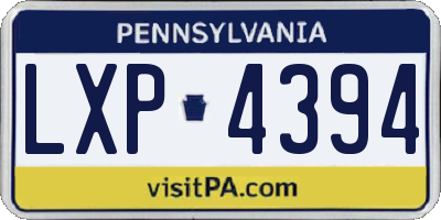 PA license plate LXP4394