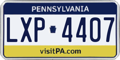 PA license plate LXP4407