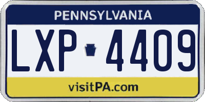 PA license plate LXP4409
