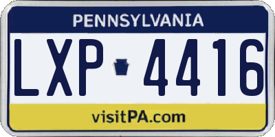 PA license plate LXP4416
