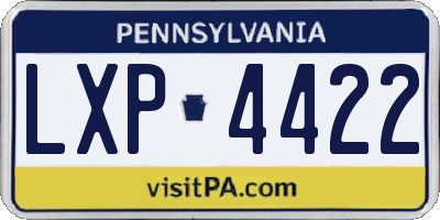 PA license plate LXP4422