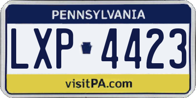 PA license plate LXP4423