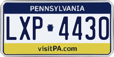 PA license plate LXP4430