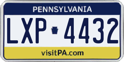 PA license plate LXP4432