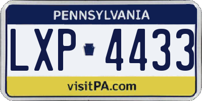 PA license plate LXP4433
