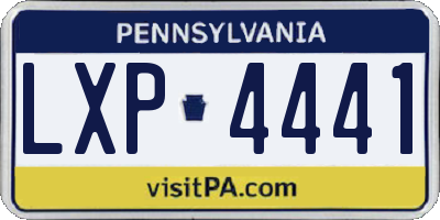 PA license plate LXP4441