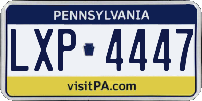PA license plate LXP4447