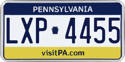 PA license plate LXP4455