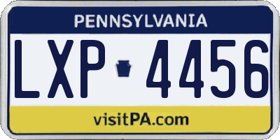 PA license plate LXP4456