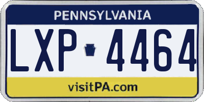 PA license plate LXP4464