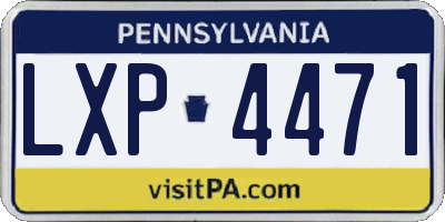 PA license plate LXP4471