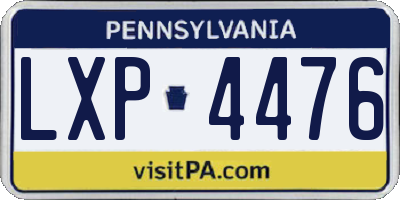 PA license plate LXP4476
