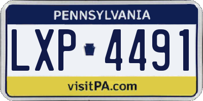 PA license plate LXP4491