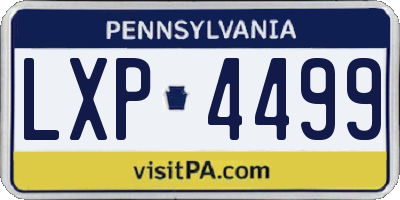 PA license plate LXP4499