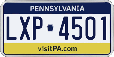 PA license plate LXP4501