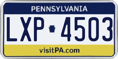 PA license plate LXP4503