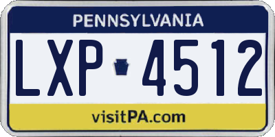 PA license plate LXP4512