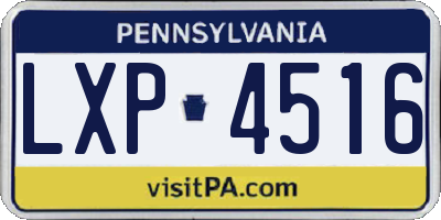 PA license plate LXP4516
