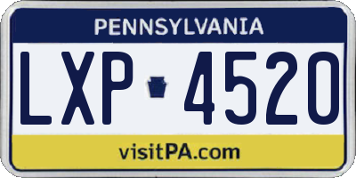 PA license plate LXP4520
