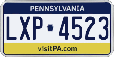 PA license plate LXP4523