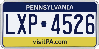 PA license plate LXP4526