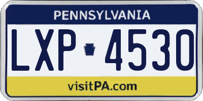 PA license plate LXP4530