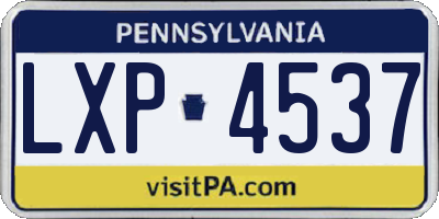 PA license plate LXP4537