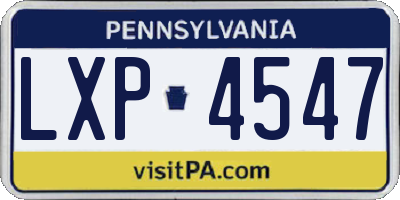 PA license plate LXP4547