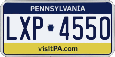 PA license plate LXP4550