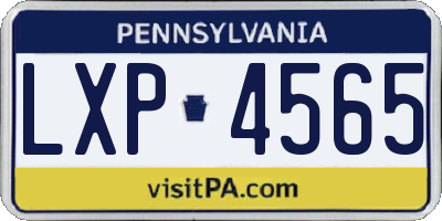 PA license plate LXP4565