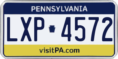 PA license plate LXP4572