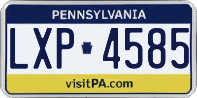 PA license plate LXP4585