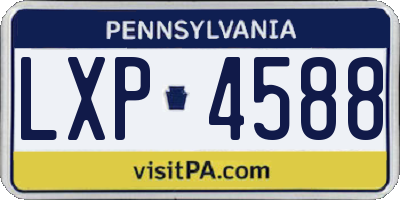 PA license plate LXP4588