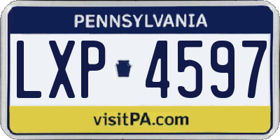 PA license plate LXP4597