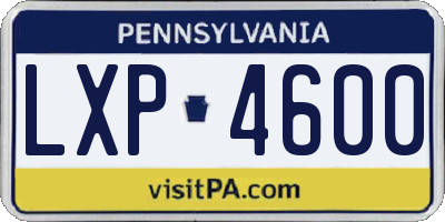 PA license plate LXP4600