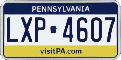 PA license plate LXP4607