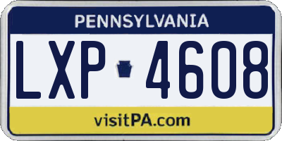 PA license plate LXP4608
