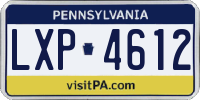 PA license plate LXP4612