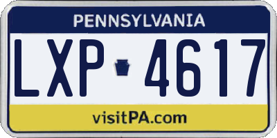 PA license plate LXP4617