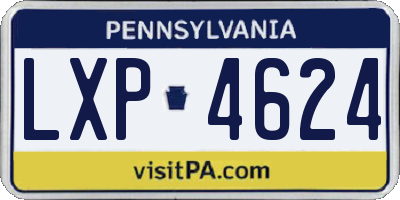 PA license plate LXP4624