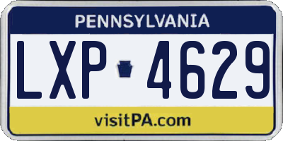 PA license plate LXP4629