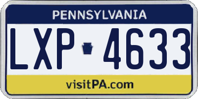 PA license plate LXP4633