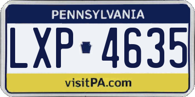 PA license plate LXP4635